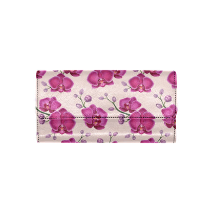 Orchid Purple Pattern Print Design OR04 Women's Trifold Wallet