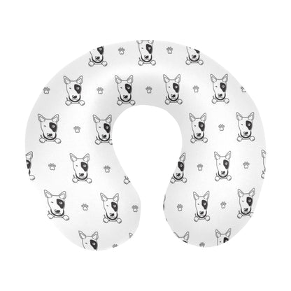 Bull Terriers Pattern Print Design 06 U-Shaped Travel Neck Pillow