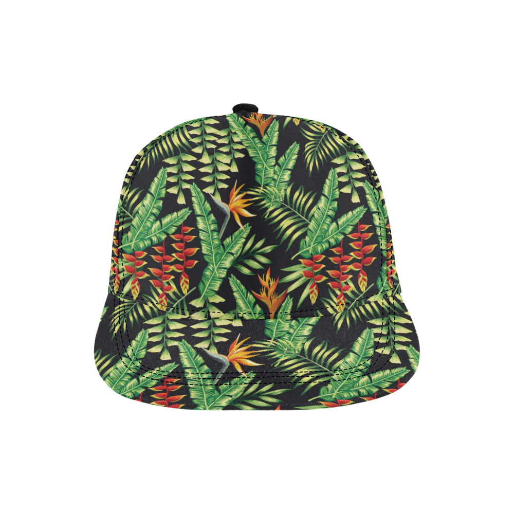 Hawaiian Flower Tropical Palm Leaves Snapback Cap