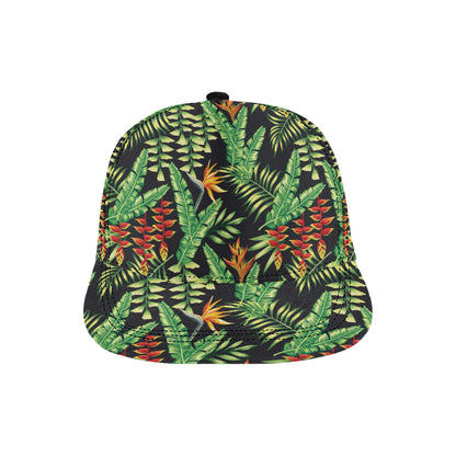 Hawaiian Flower Tropical Palm Leaves Snapback Cap