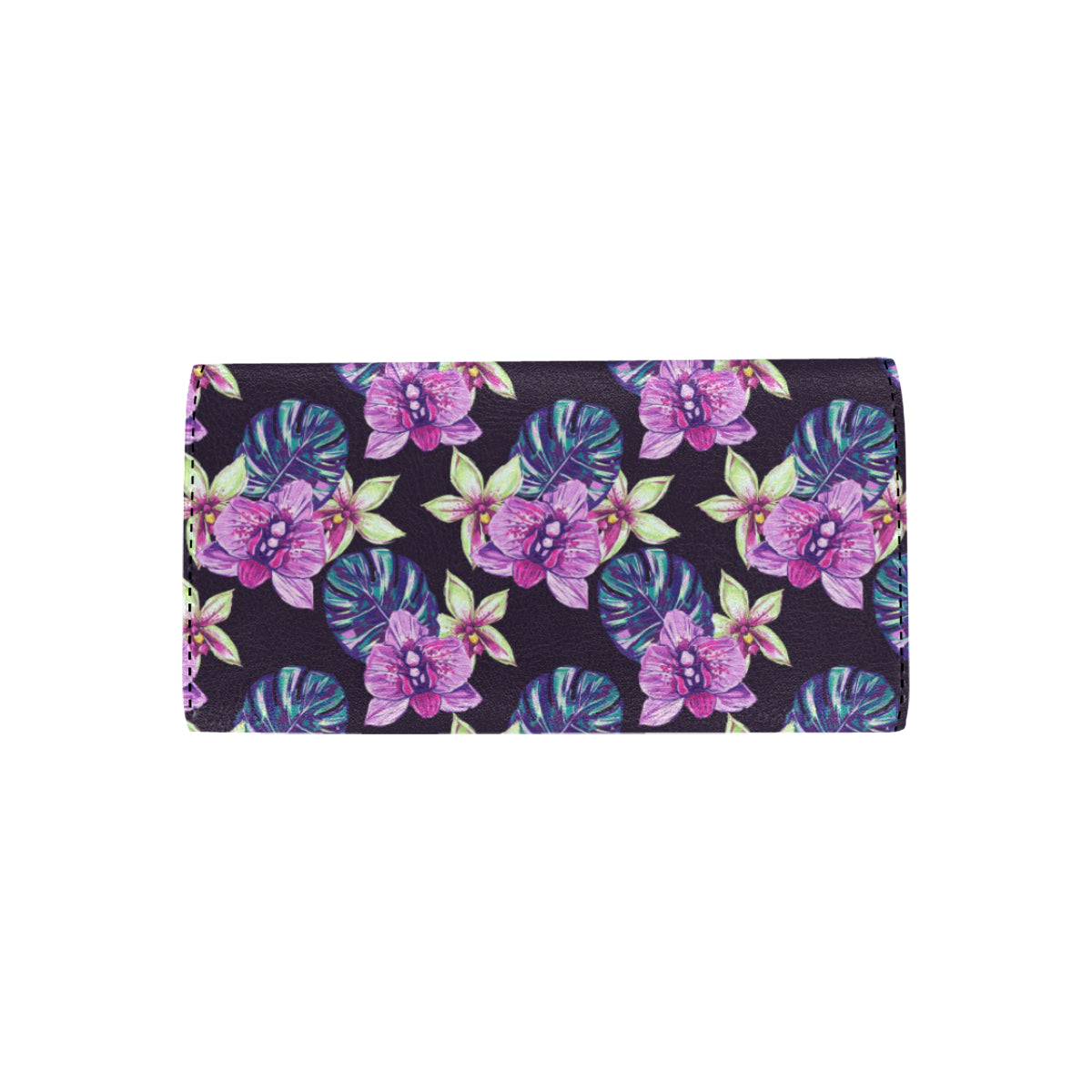 Orchid Pattern Print Design OR010 Women's Trifold Wallet
