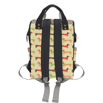 Dachshund Pattern Print Design 06 Diaper Bag Backpack