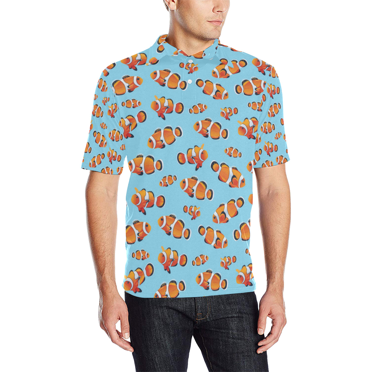 Clownfish Pattern Print Design 01 Men Polo Shirt