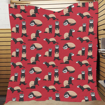 Ferret Pattern Print Design 02 Premium Quilt