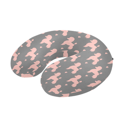 Poodle Pattern Print Design A02 U-Shaped Travel Neck Pillow