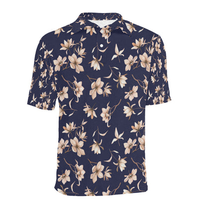 Beautiful Floral Pattern Men Polo Shirt