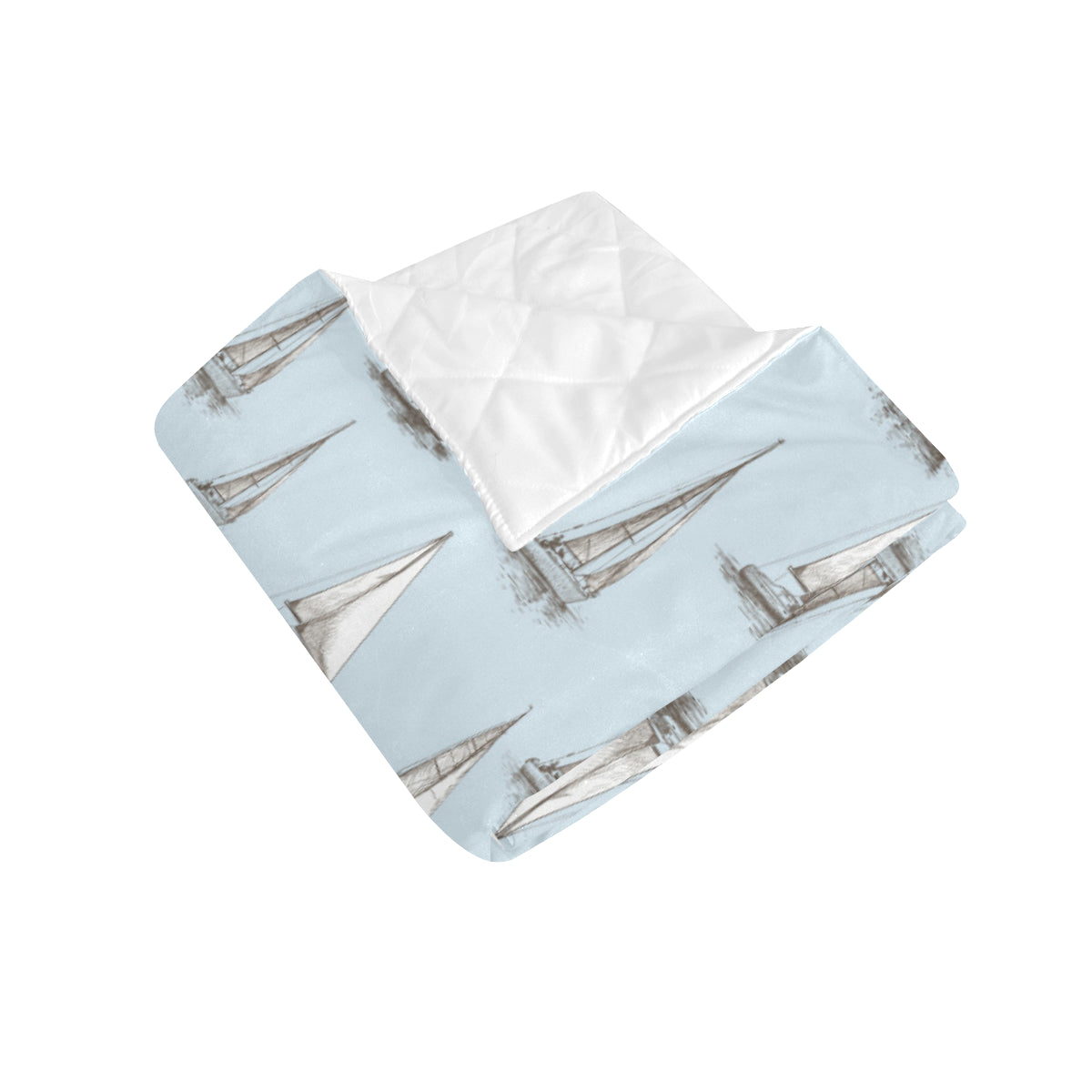 Sailing Ships Pattern Print Design A01 Premium Quilt
