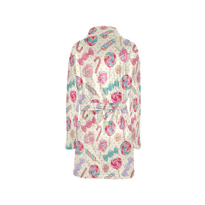 Candy Pattern Print Design CA04 Women's Fleece Robe