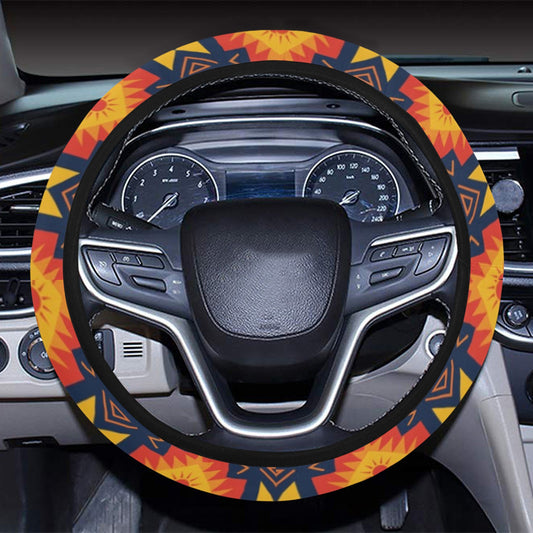 Southwest Pattern Print Design LKS307 Steering Wheel Cover with Elastic Edge
