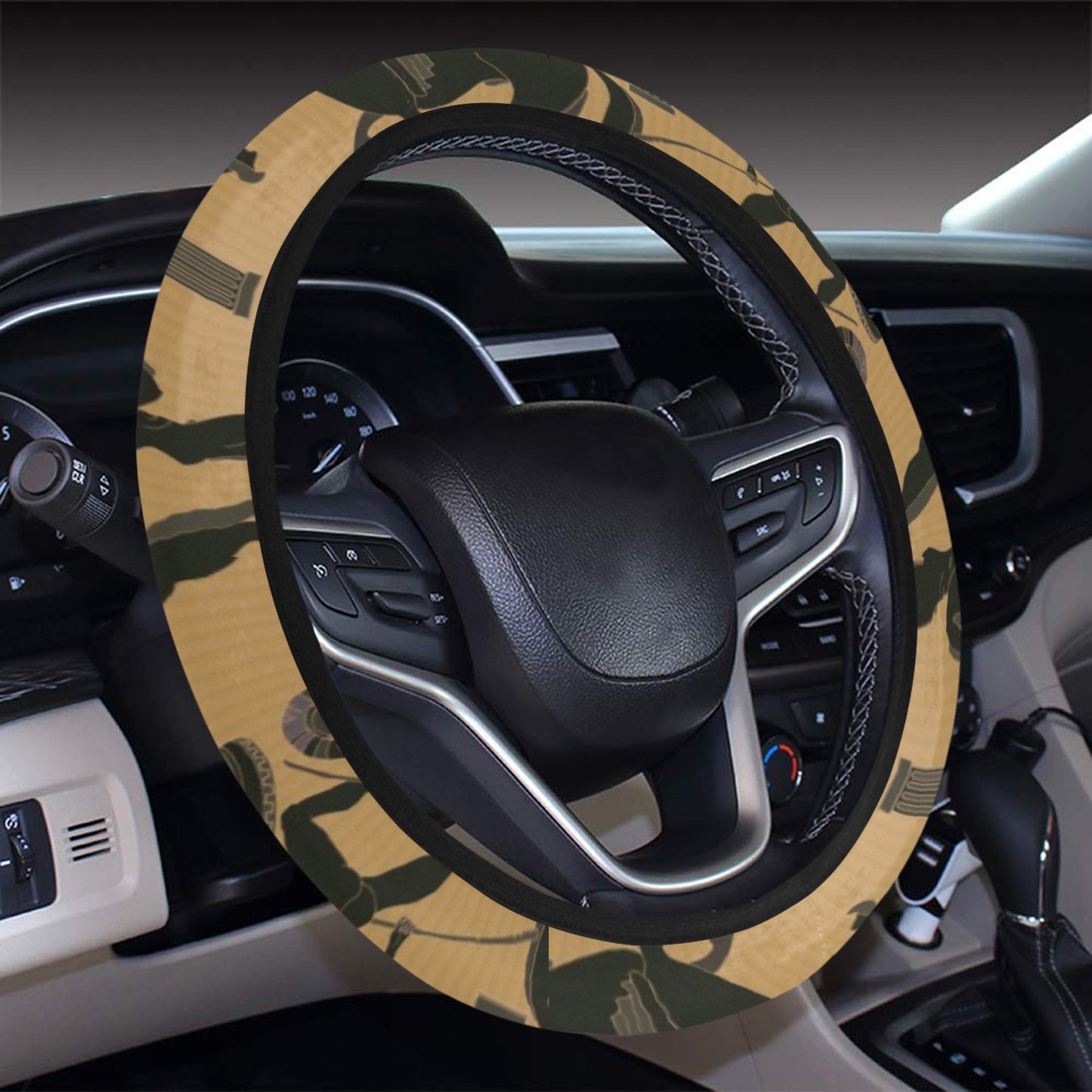 Ancient Greek Statue Print Design LKS304 Steering Wheel Cover with Elastic Edge