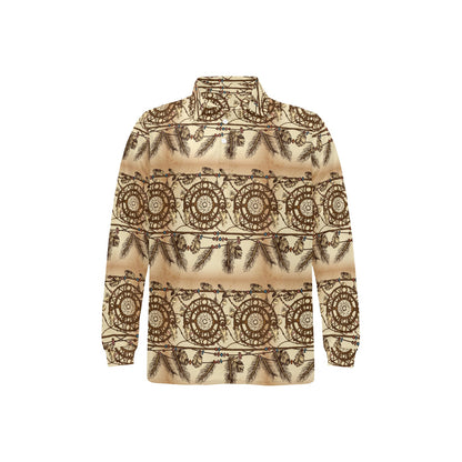 Dream catcher vintage native Long Sleeve Polo Shirt For Men's