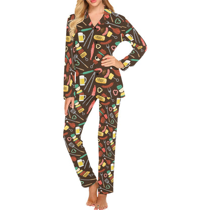Barbecue Pattern Print Design 05 Women's Long Pajama Set