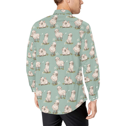 Sheep Print Design LKS405 Men's Long Sleeve Dress Shirt