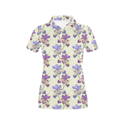 Iris Pattern Print Design IR08 Women's Polo Shirt