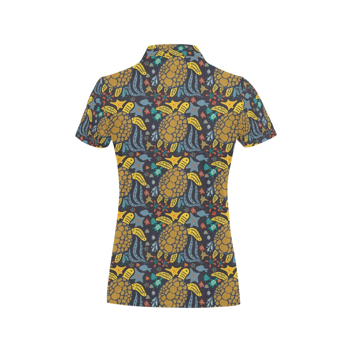 Sea Turtle Pattern Print Design T03 Women's Polo Shirt