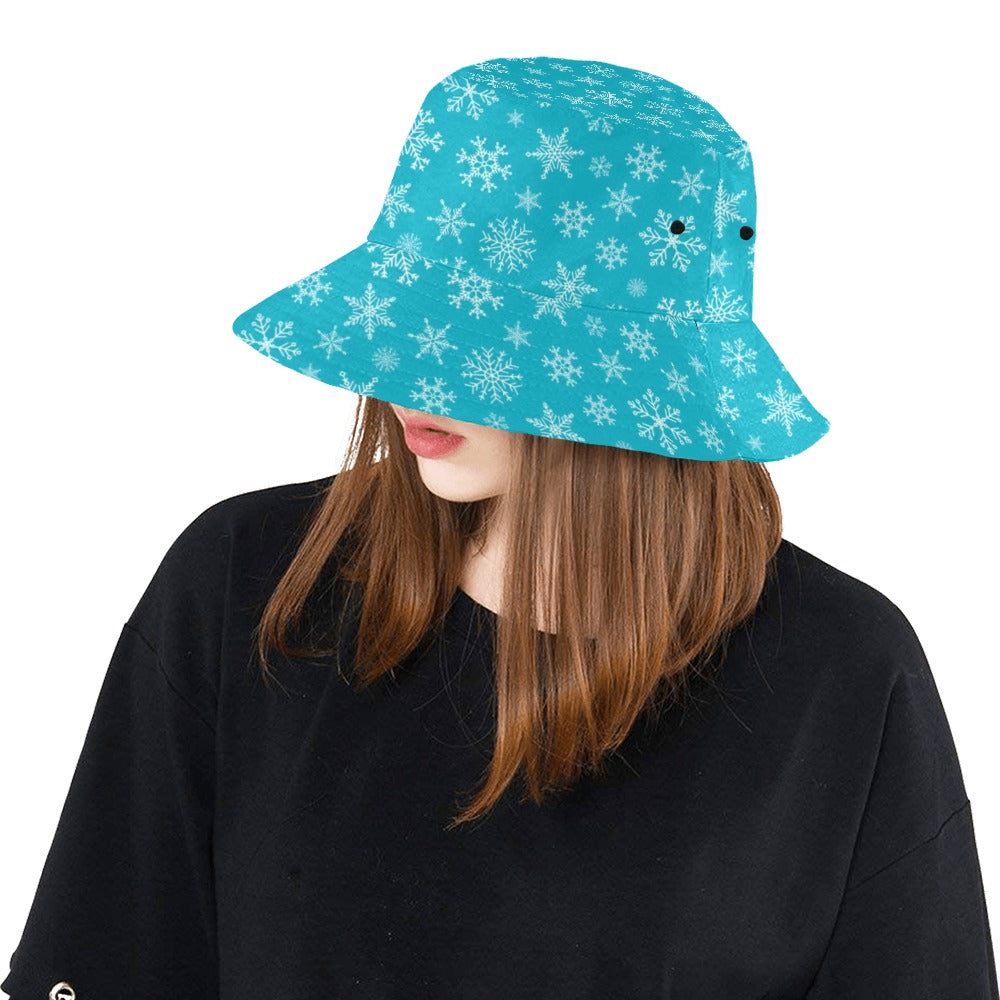 Snowflake Print Design LKS304 Unisex Bucket Hat