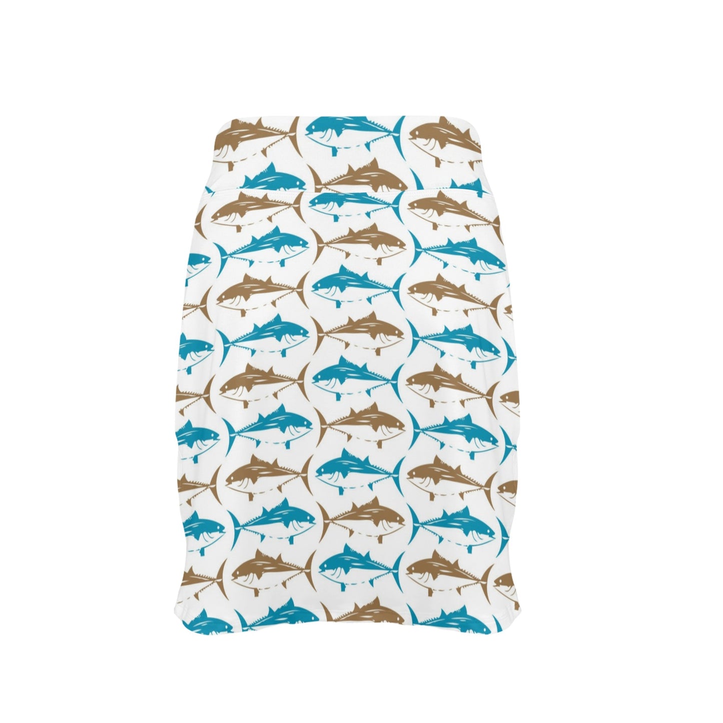 Tuna Fish Print Design LKS301 17" Golf & Pickleball Skort with Pockets