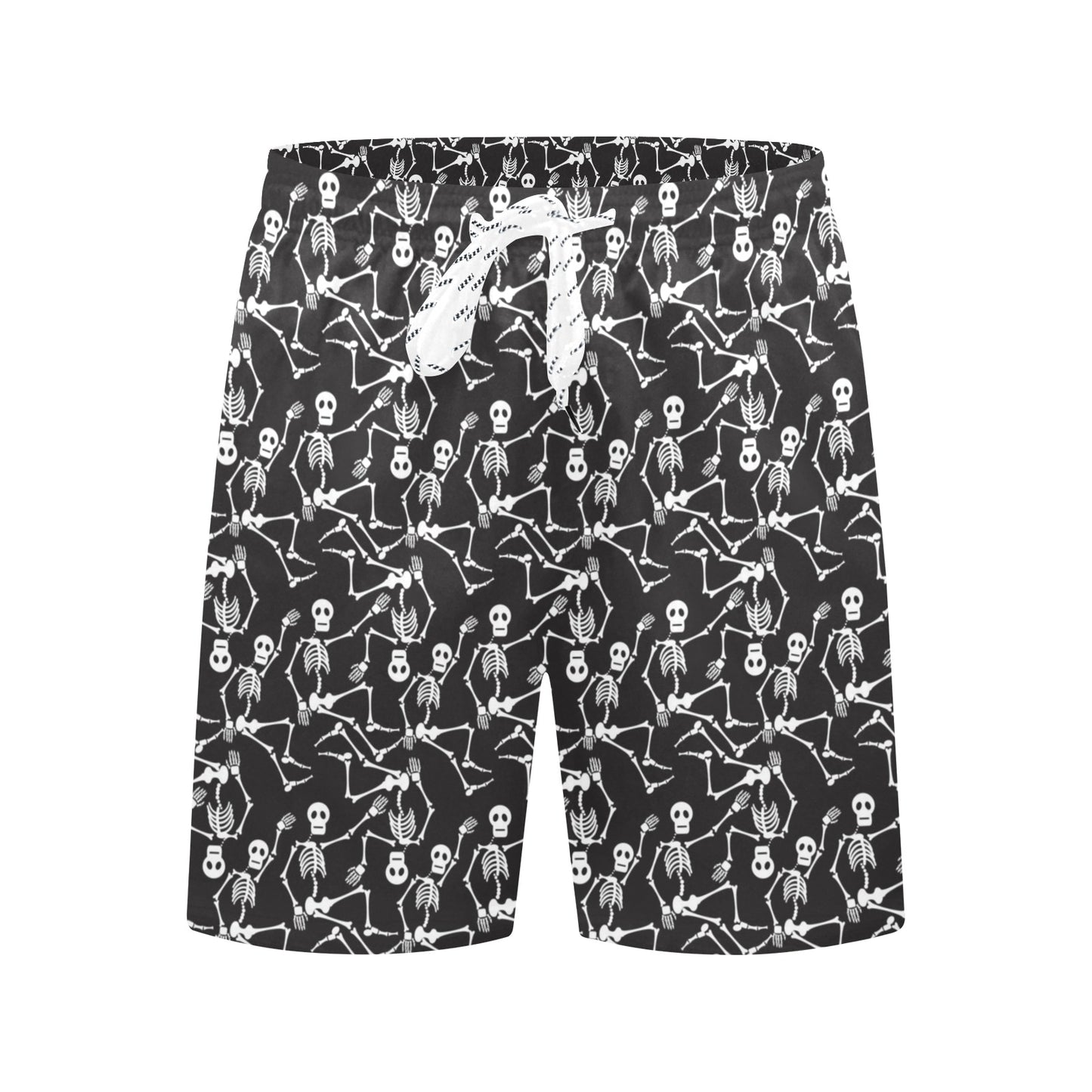 Skeleton Themed Print Men's Swim Trunks Beach Shorts