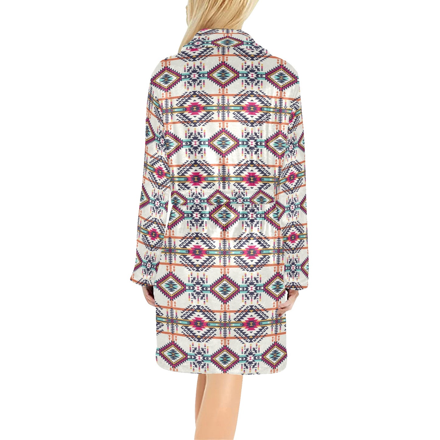Indian Navajo Art Themed Design Print Women's Fleece Robe