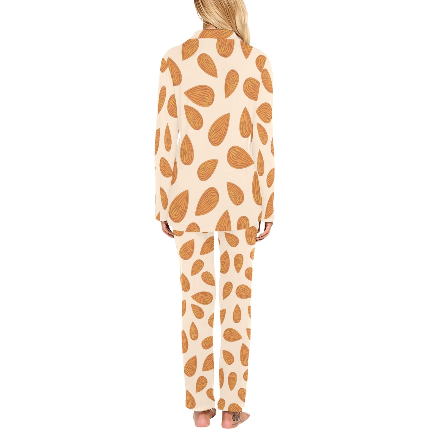 Almond Pattern Print Design 03 Women's Long Pajama Set
