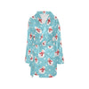 Snowman Print Design LKS304 Women's Fleece Robe