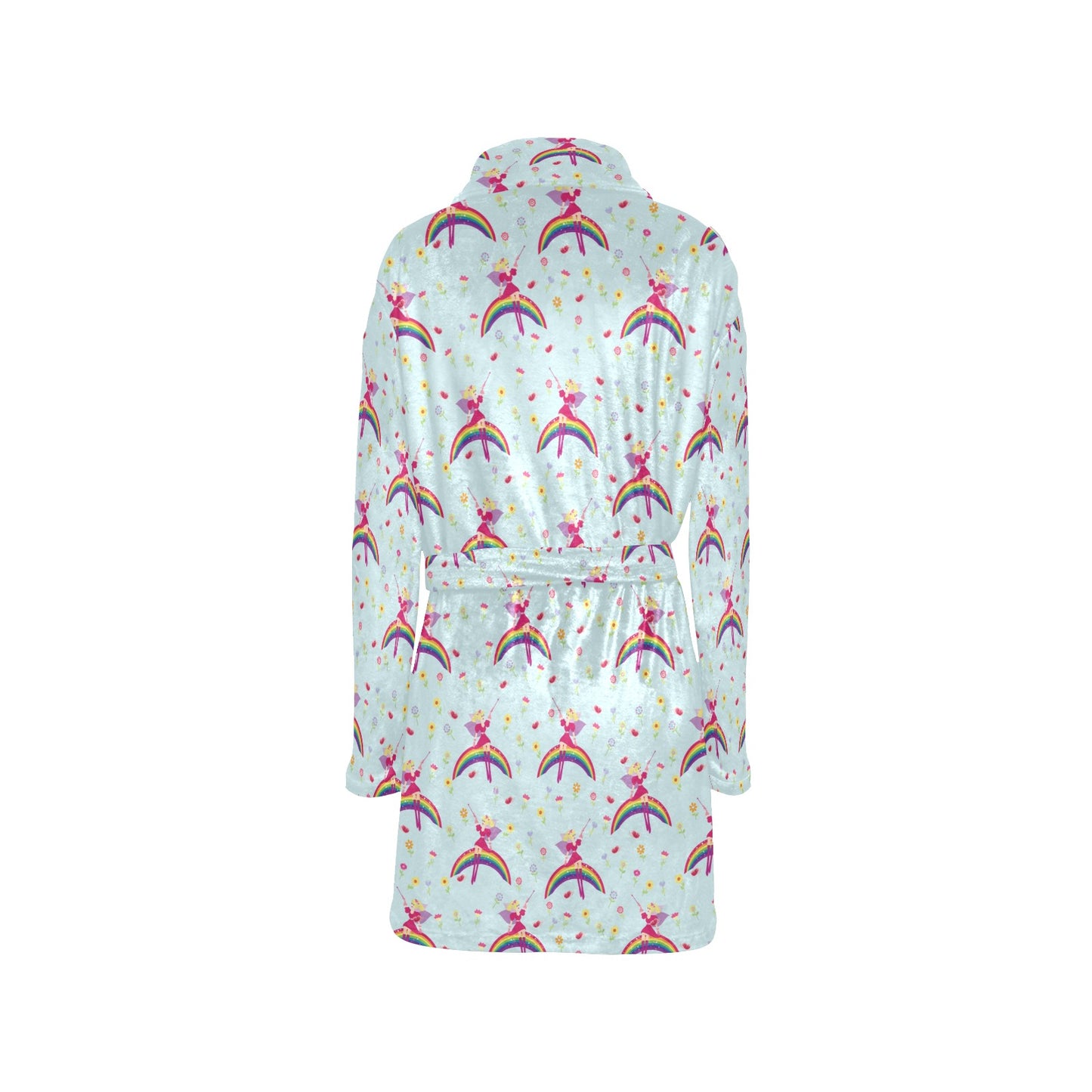 Fairy with Rainbow Print Pattern Women's Fleece Robe