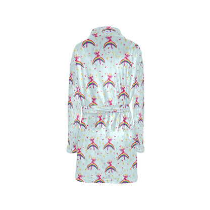 Fairy with Rainbow Print Pattern Women's Fleece Robe