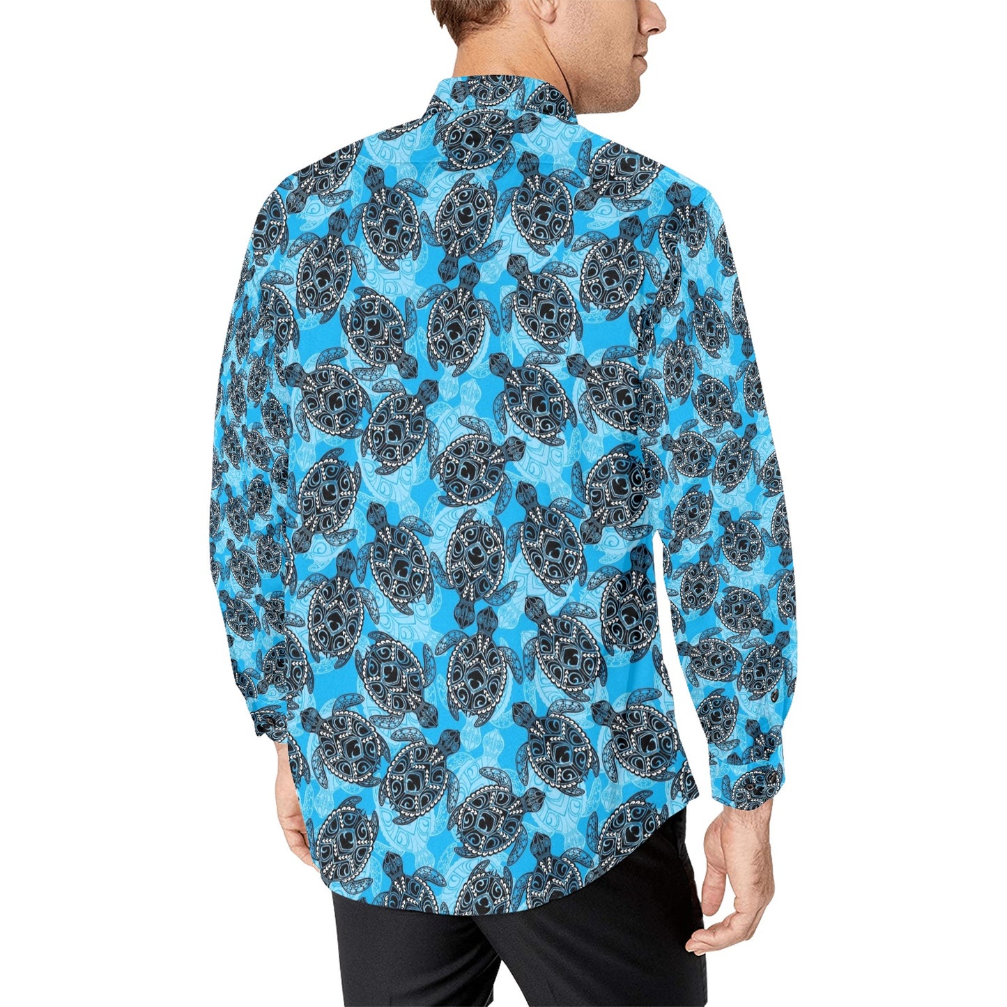 Tribal Pattern Print Design LKS307 Men's Long Sleeve Dress Shirt