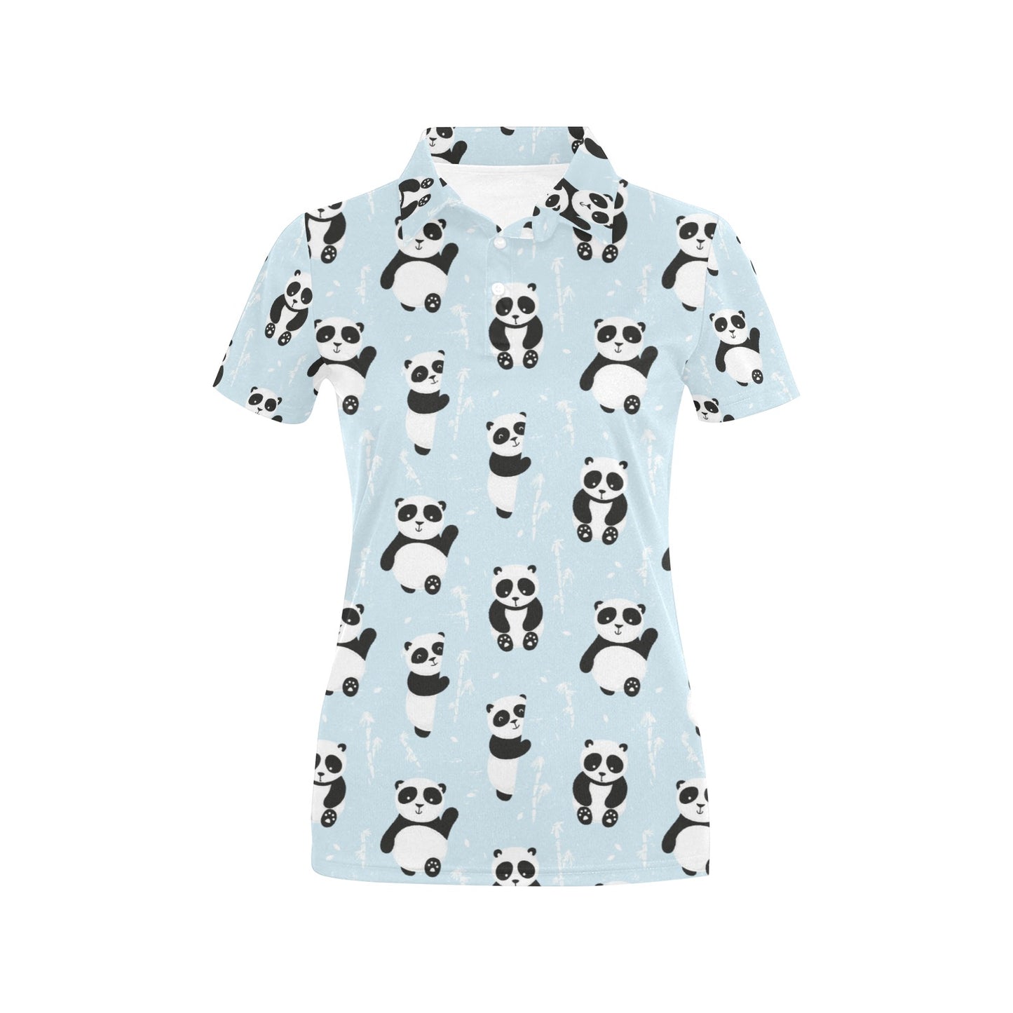 Panda Pattern Print Design A01 Women's Polo Shirt