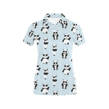 Panda Pattern Print Design A01 Women's Polo Shirt