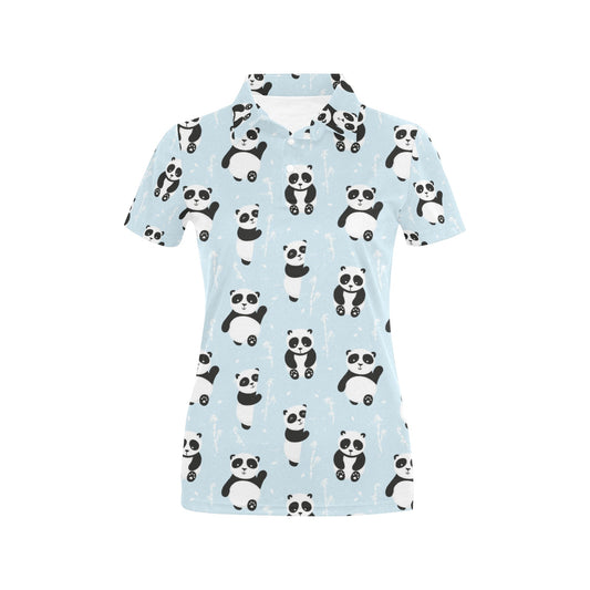 Panda Pattern Print Design A01 Women's Polo Shirt