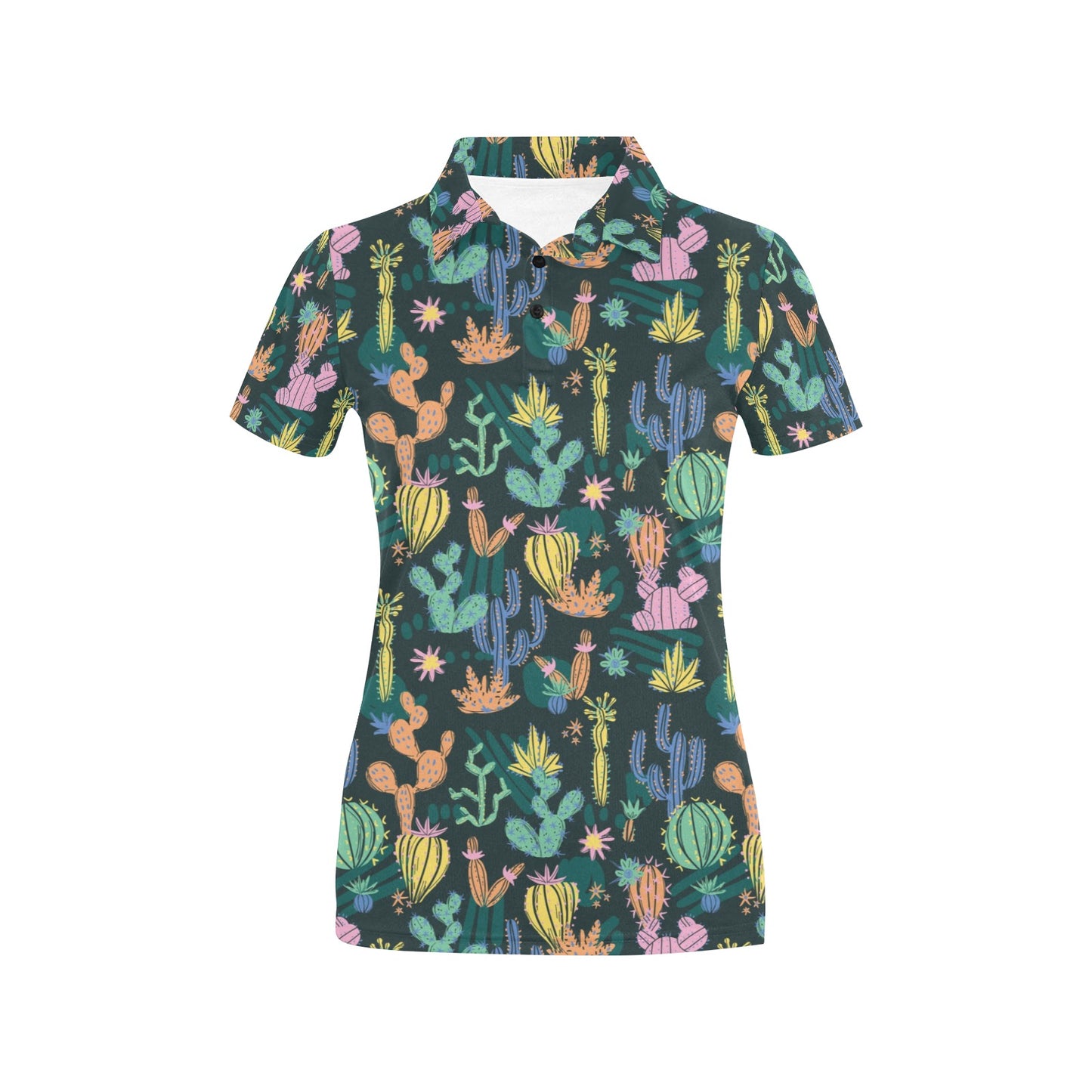 Cactus Pattern Print Design 05 Women's Polo Shirt