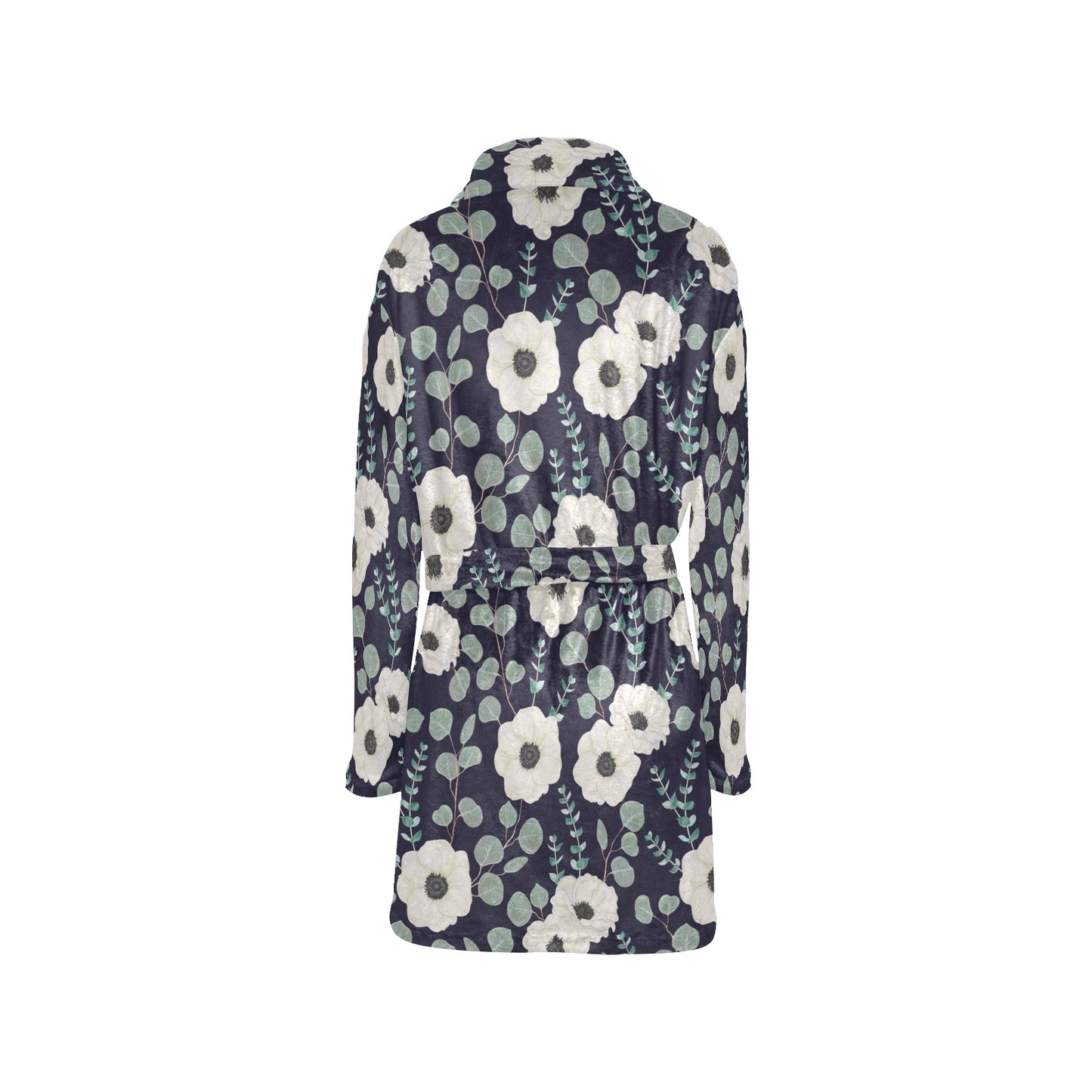 Anemone Pattern Print Design AM01 Women's Fleece Robe