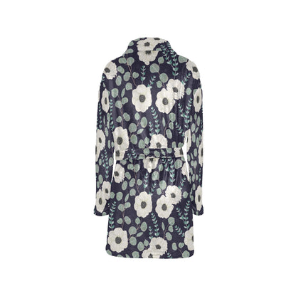 Anemone Pattern Print Design AM01 Women's Fleece Robe