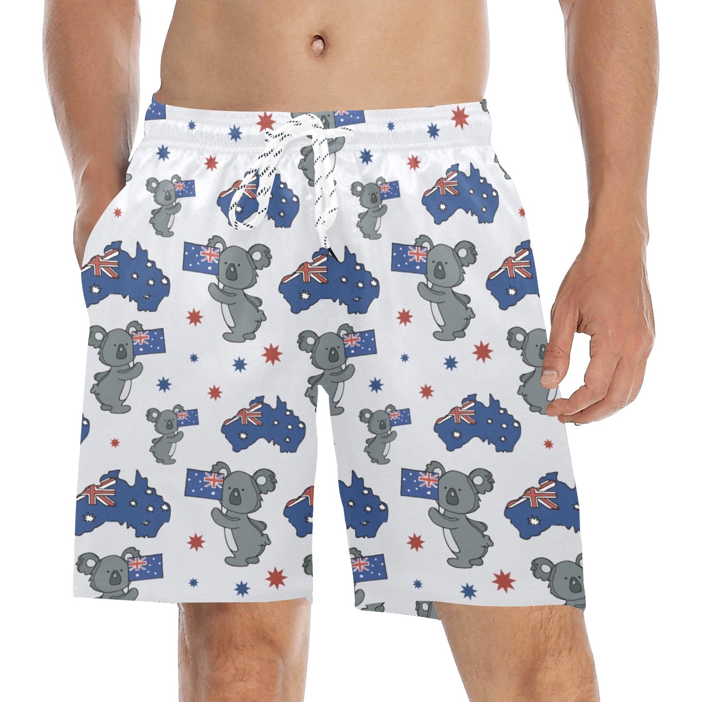 Koala Australia Day Themed Design Men's Swim Trunks Beach Shorts