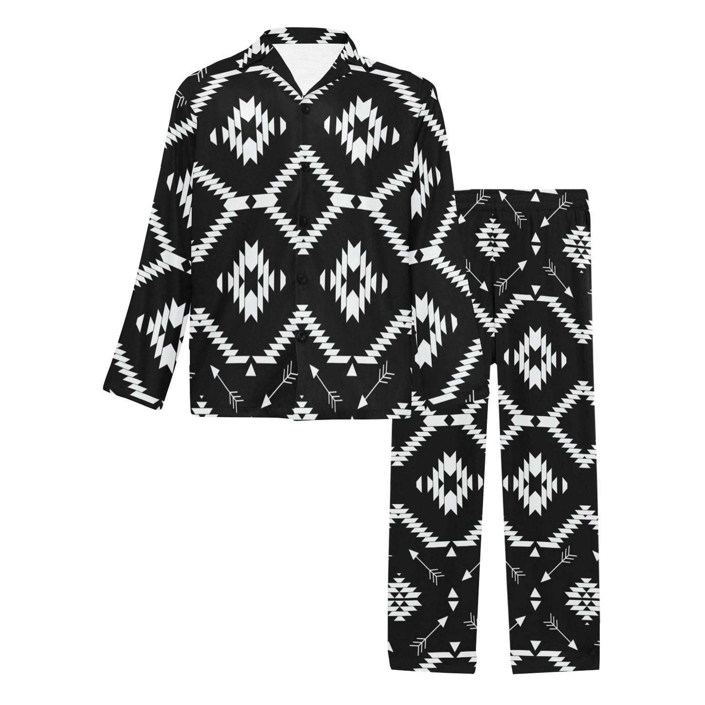 Native Pattern Print Design A04 Men's Long Pajama Set