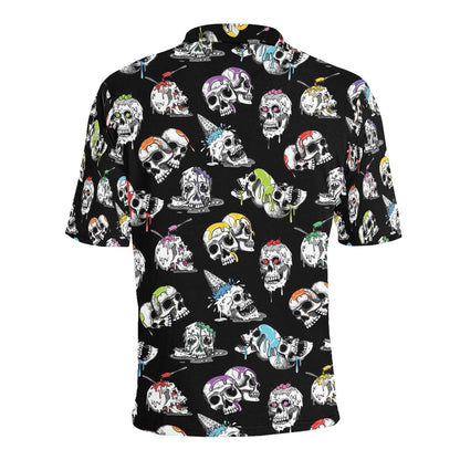 Skull Print Design LKS3013 Men Polo Shirt