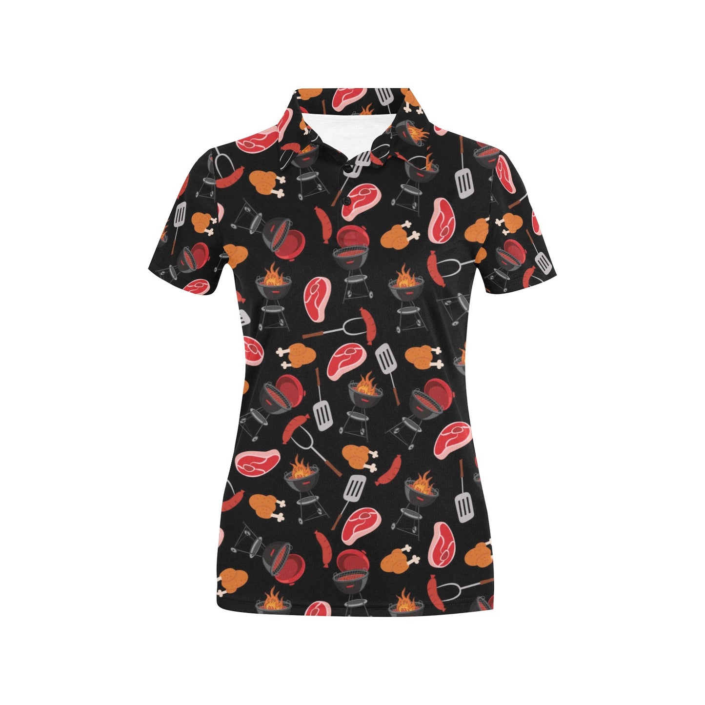 Barbecue Pattern Print Design 04 Women's Polo Shirt