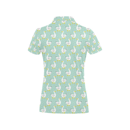 Goose Print Design LKS404 Women's Polo Shirt