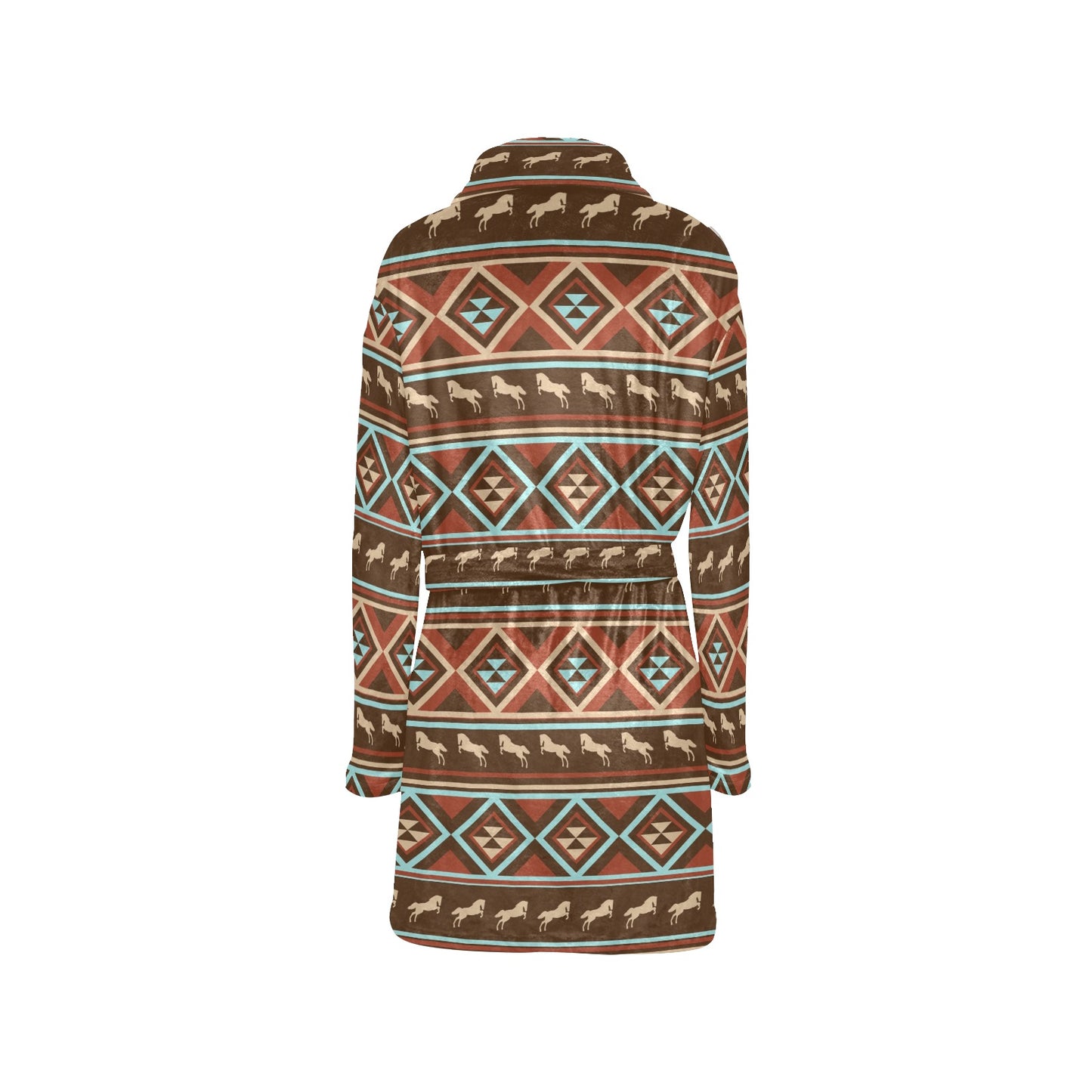 Western Horse Pattern Print LKS301 Women's Fleece Robe