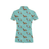 Dachshund Paw Decorative Print Pattern Women's Polo Shirt