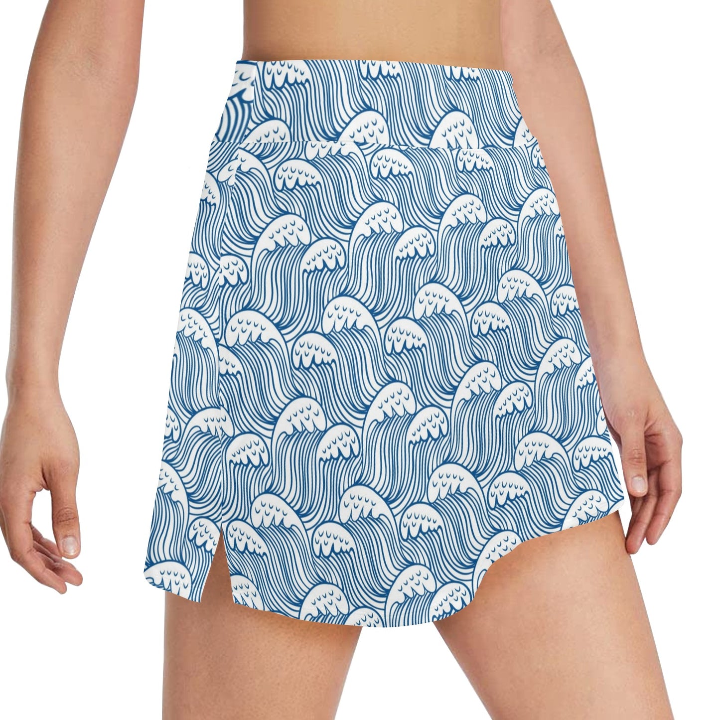 Wave Print Design LKS306 17" Golf & Pickleball Skort with Pockets