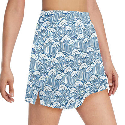 Wave Print Design LKS306 17" Golf & Pickleball Skort with Pockets