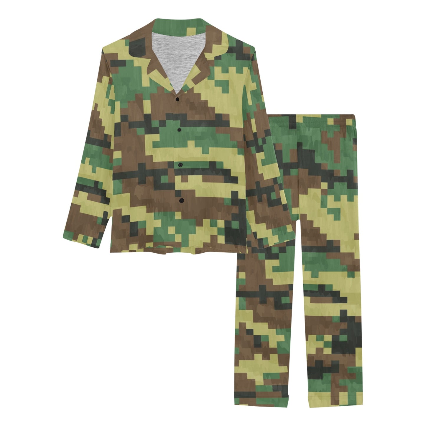 ACU Army Digital Pattern Print Design 02 Women's Long Pajama Set