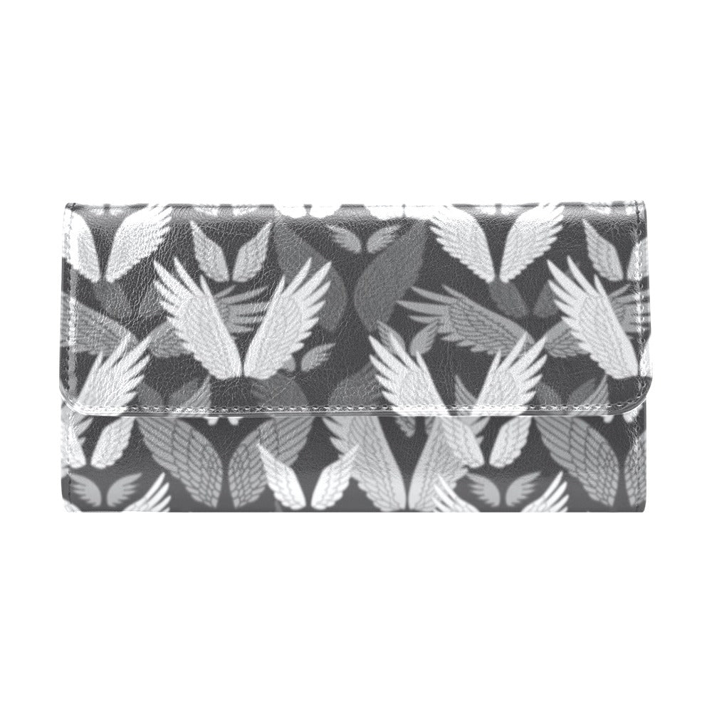 Angel Wings Pattern Design Themed Print Women's Trifold Wallet