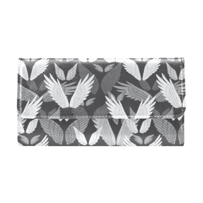 Angel Wings Pattern Design Themed Print Women's Trifold Wallet