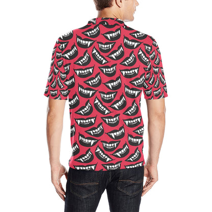 Vampire Lips Print Design LKS305 Men Polo Shirt