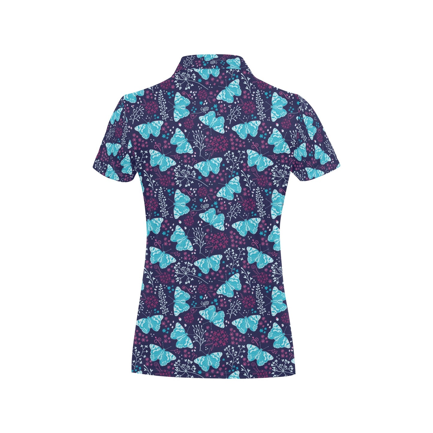 Butterfly Pattern Print Design 011 Women's Polo Shirt