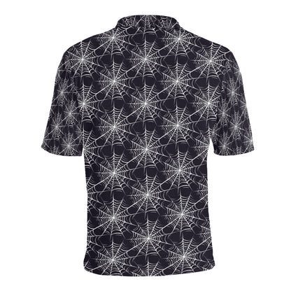 Spider Web Print Design LKS303 Men Polo Shirt