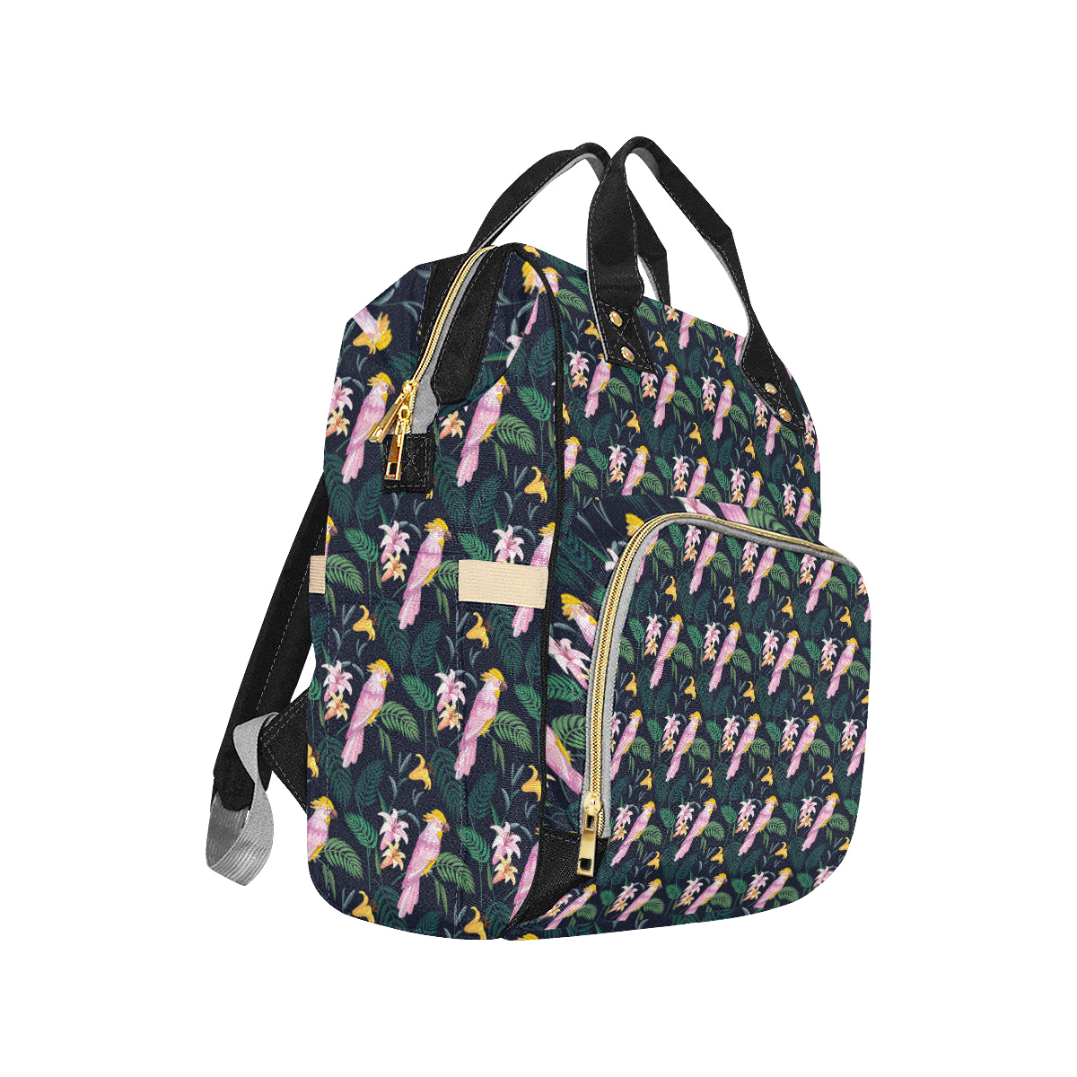 Cockatoo Pattern Print Design 03 Diaper Bag Backpack